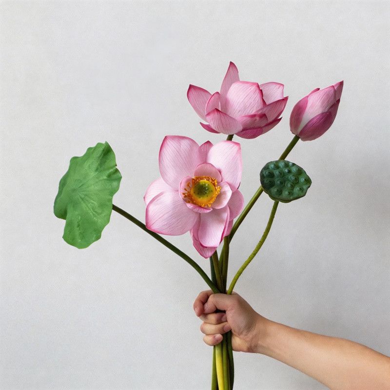 Realistic Lotus Flower Arrangement