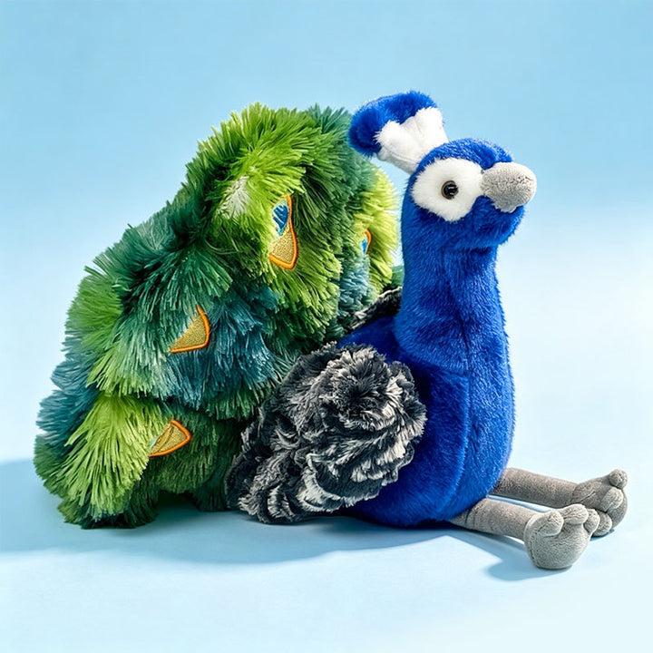 Plush Sitting Peafowl Comforter with Oversized Fluffy Tail Kalsten