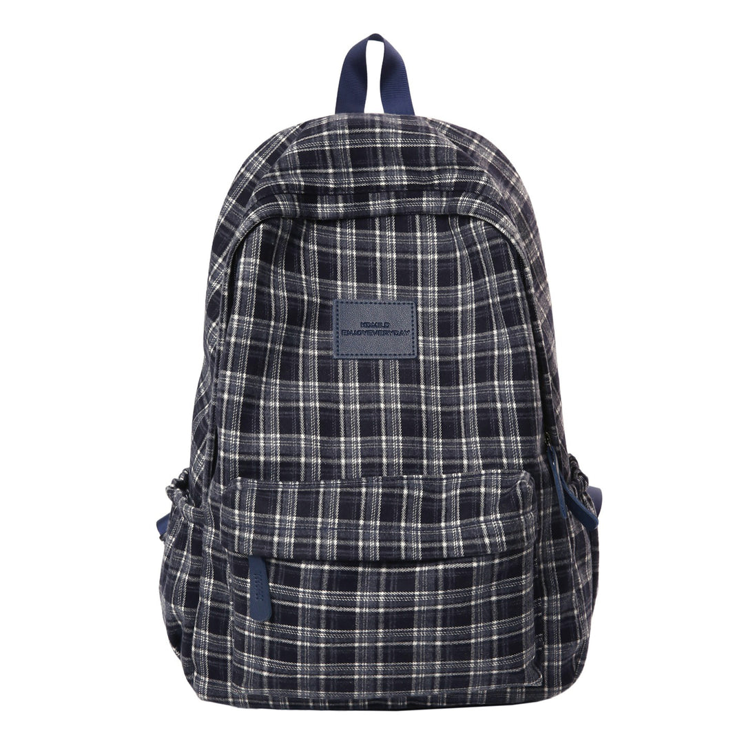 Checked Patterned Casual School Backpack Kalsten