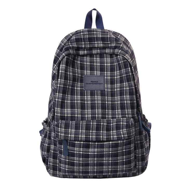 Checked Patterned Casual School Backpack Kalsten