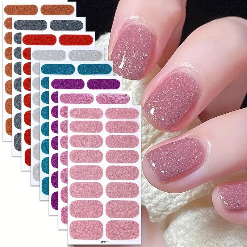 Glitter Finish Nail Wraps