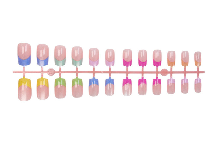 Acrylic nail set with colorful French tips Kalsten