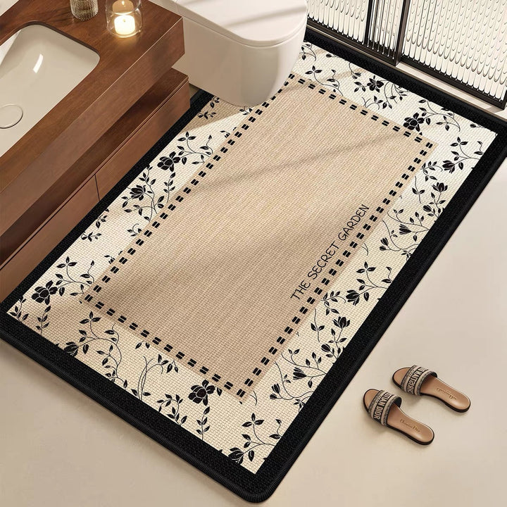 Elegant Floral Bathroom Mat Kalsten