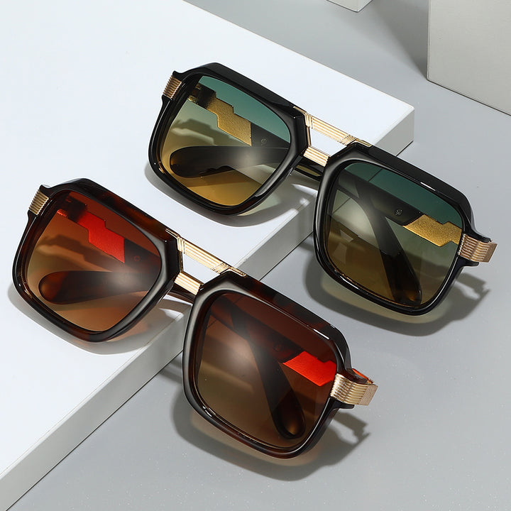 Oversized Square Sunglasses with Metallic Detailing Kalsten