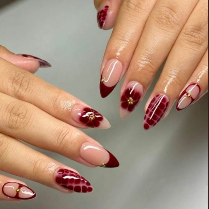 Artistic Floral Design Nail Enhancements