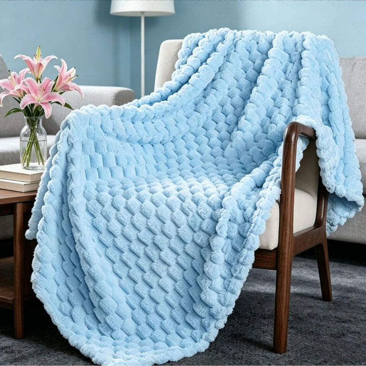 Premium Textured Plush Throw Blanket