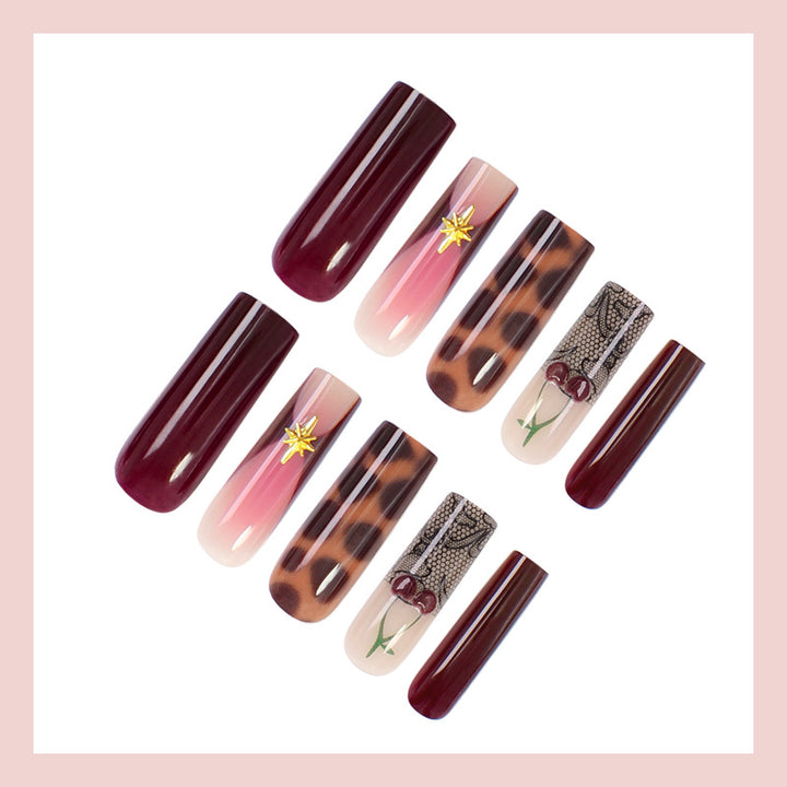 Artificial nail set with creative designs and glitter Kalsten