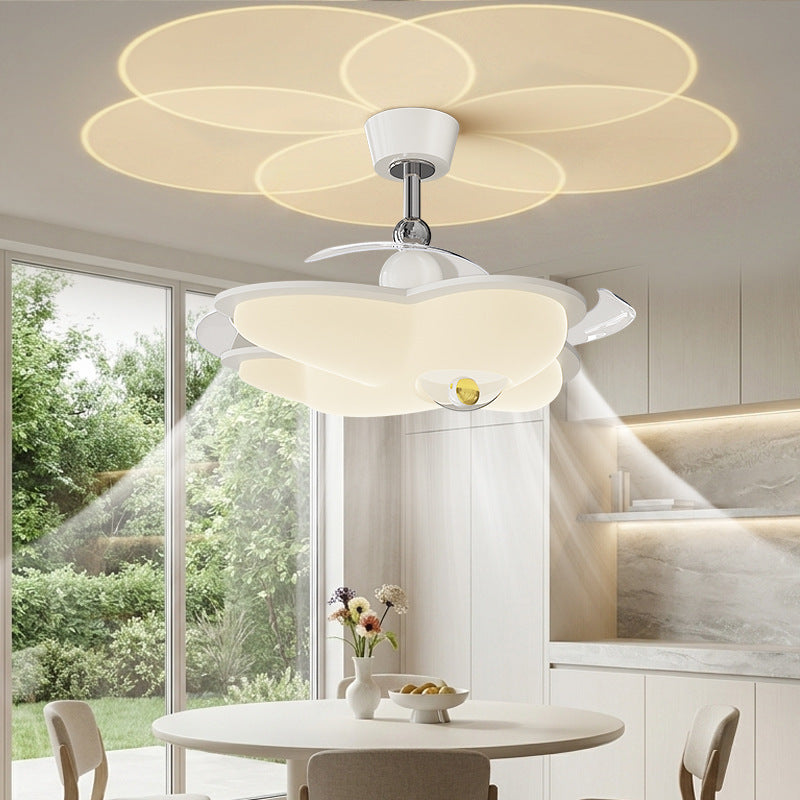 Modern Flower-Shaped Ceiling Fan with Integrated Light