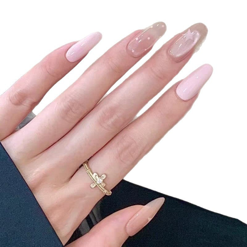 Stylish Press-On Nail Art Set with Star Accents Kalsten