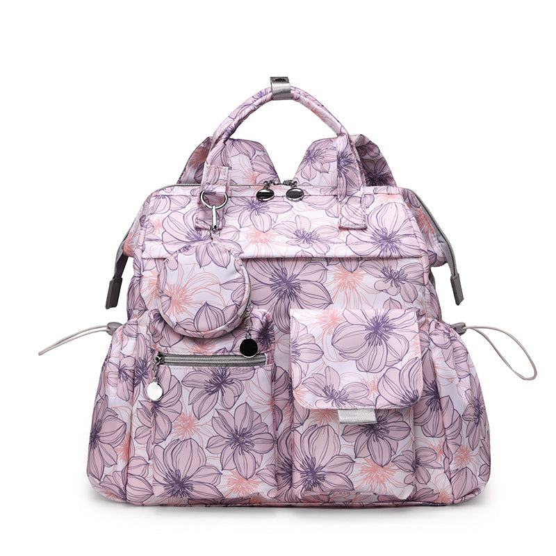 Multi-Pocket Floral Design Backpack Kalsten