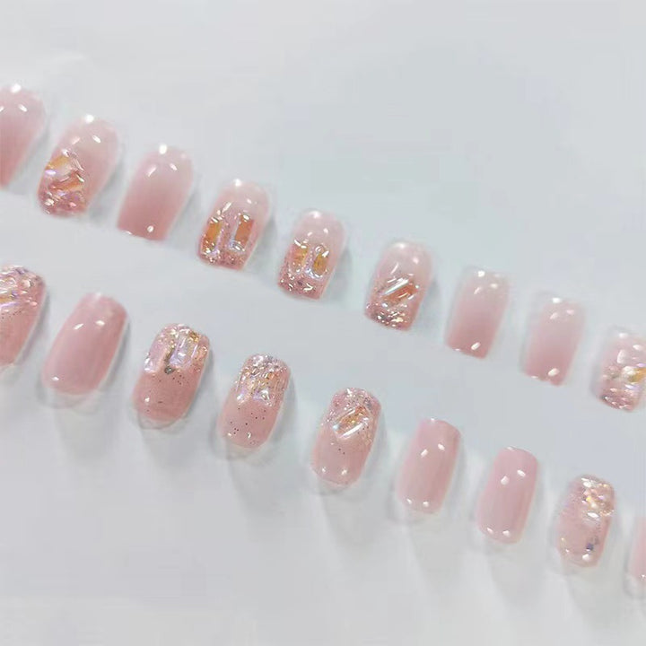 Glitter and gradient design artificial nails Kalsten