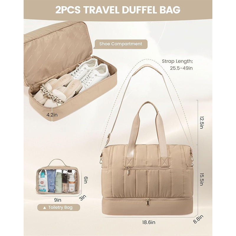 Fashionable and Practical Leisure Tote Bag with Detachable Cosmetic Pouch Kalsten