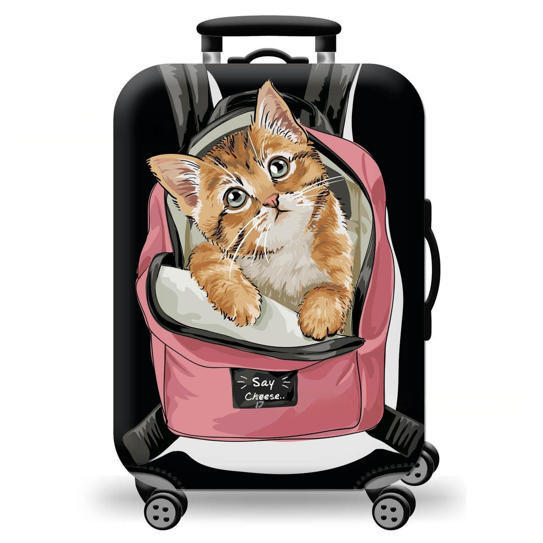 Unisex hard-shell suitcase with playful cat design Kalsten