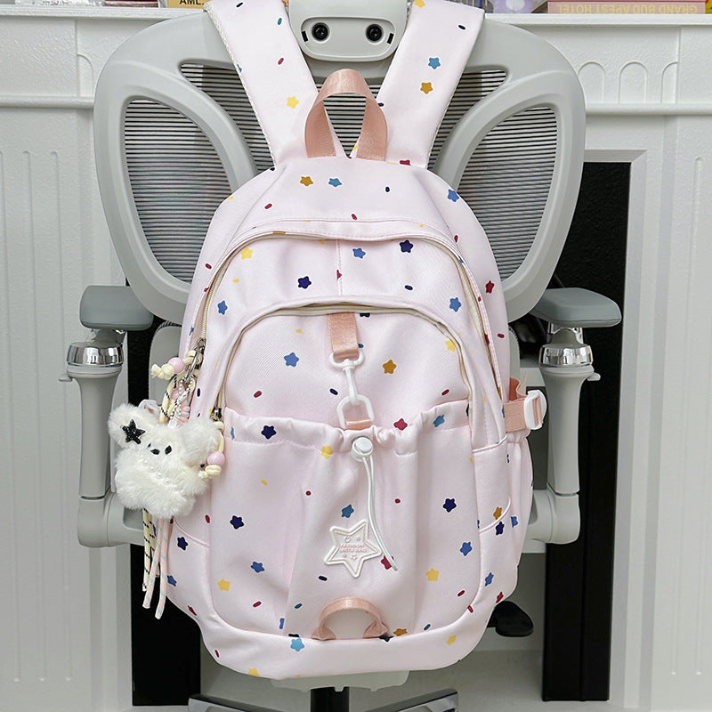 Backpack with Colorful Star Pattern and Versatile Compartments Kalsten