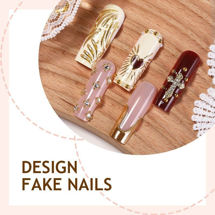Acrylic nail set with glamorous decorations Kalsten