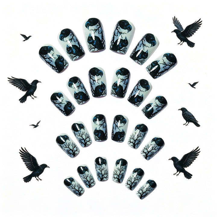 Creative Art Nails in the Elegant Crow Design Kalsten