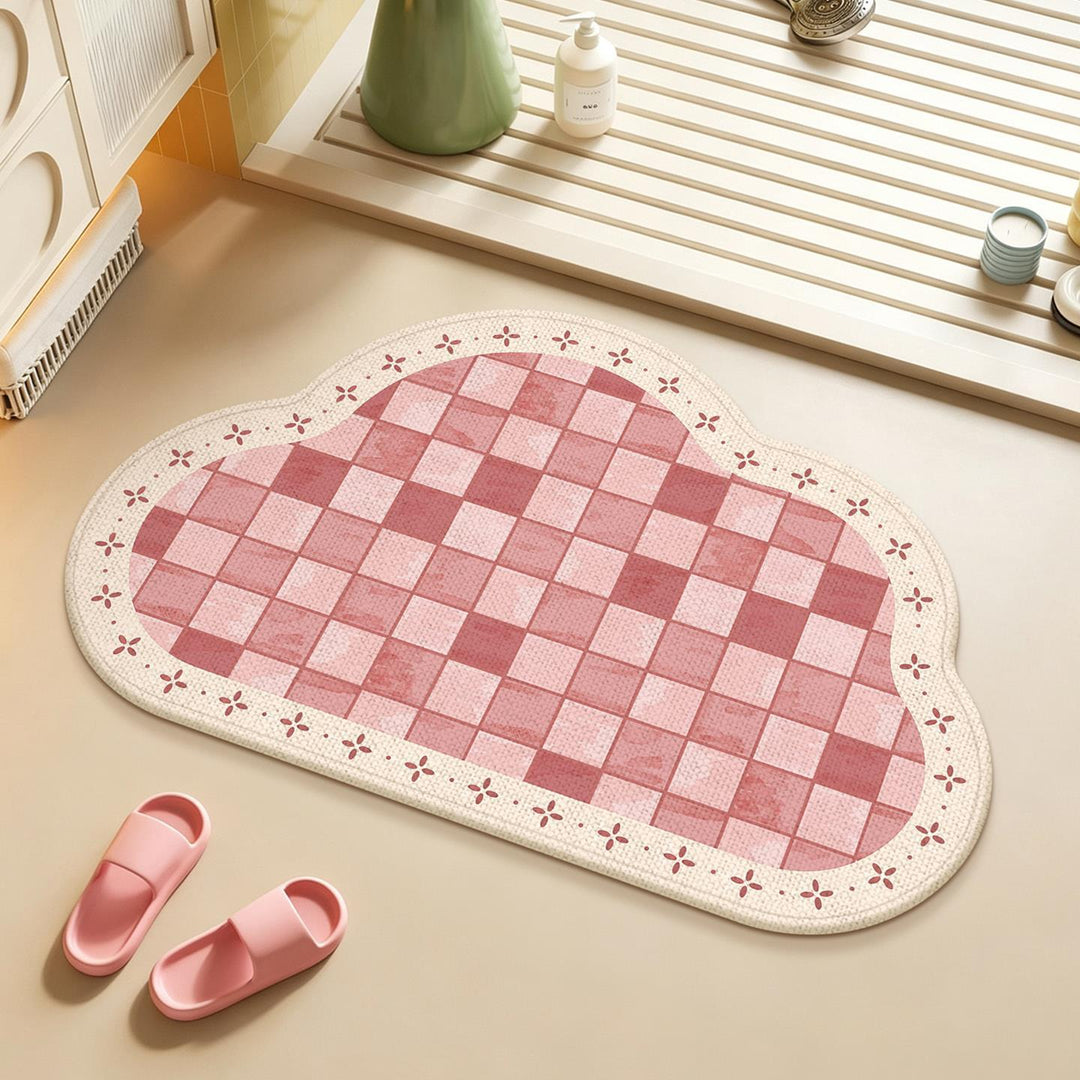 Absorbent Floral Embossed Bath Mat Kalsten