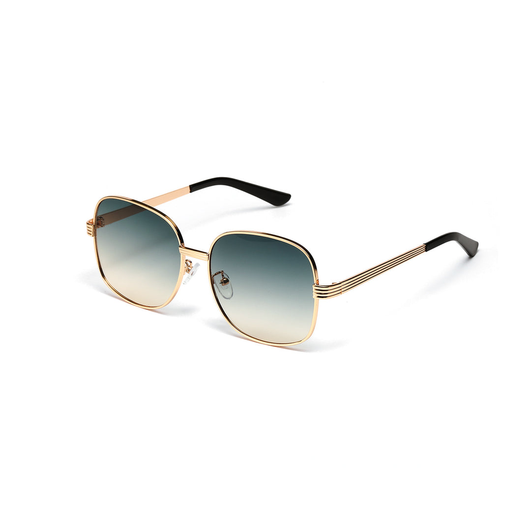 Ladies fashionable angular sunglasses with luxurious golden frame Kalsten