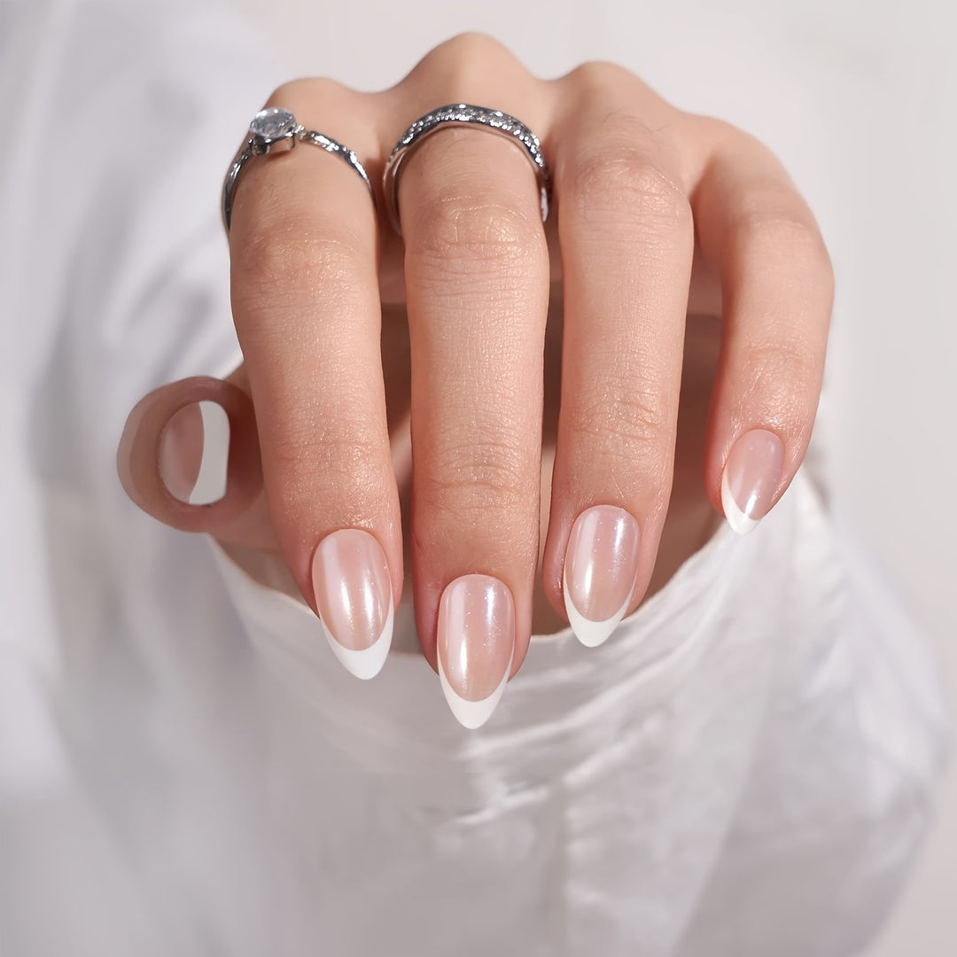 Elegant French Tip Nail Enhancements Kalsten