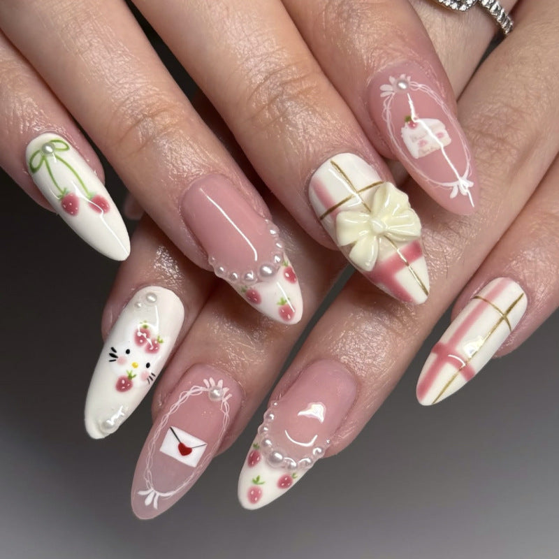 Artful stiletto nails with playful designs and a light 3D effect Kalsten