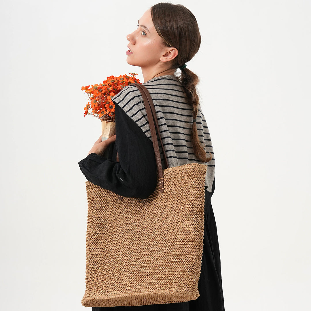 Spacious Handbag Made of High-Quality Woven Natural Material Kalsten