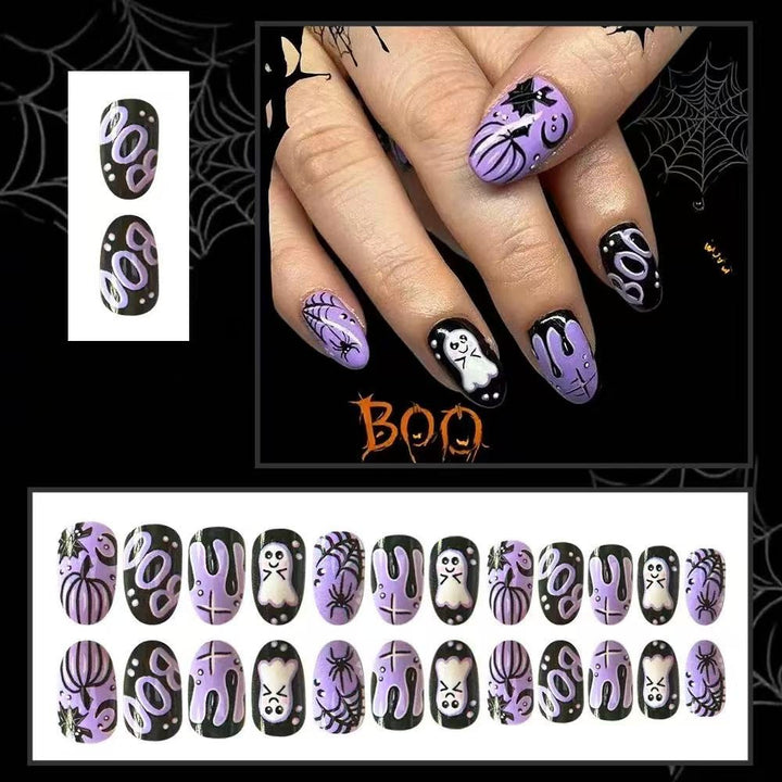 Halloween Artificial Nail Set with Spooky Designs Kalsten