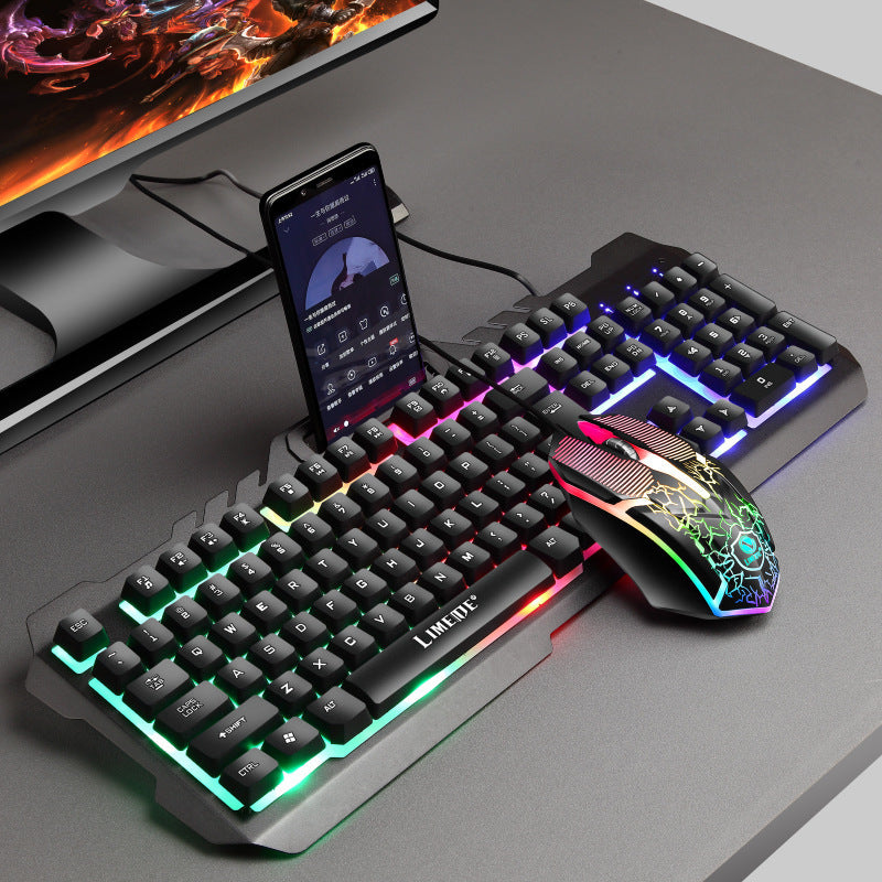 Gaming keyboard with integrated smartphone stand and RGB synchronization Kalsten