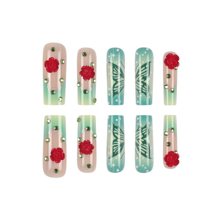 Decorative Floral Butterfly Press-On Nail Set Kalsten