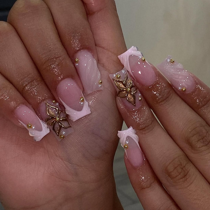 Ornate Floral Press-On Nail Set Kalsten