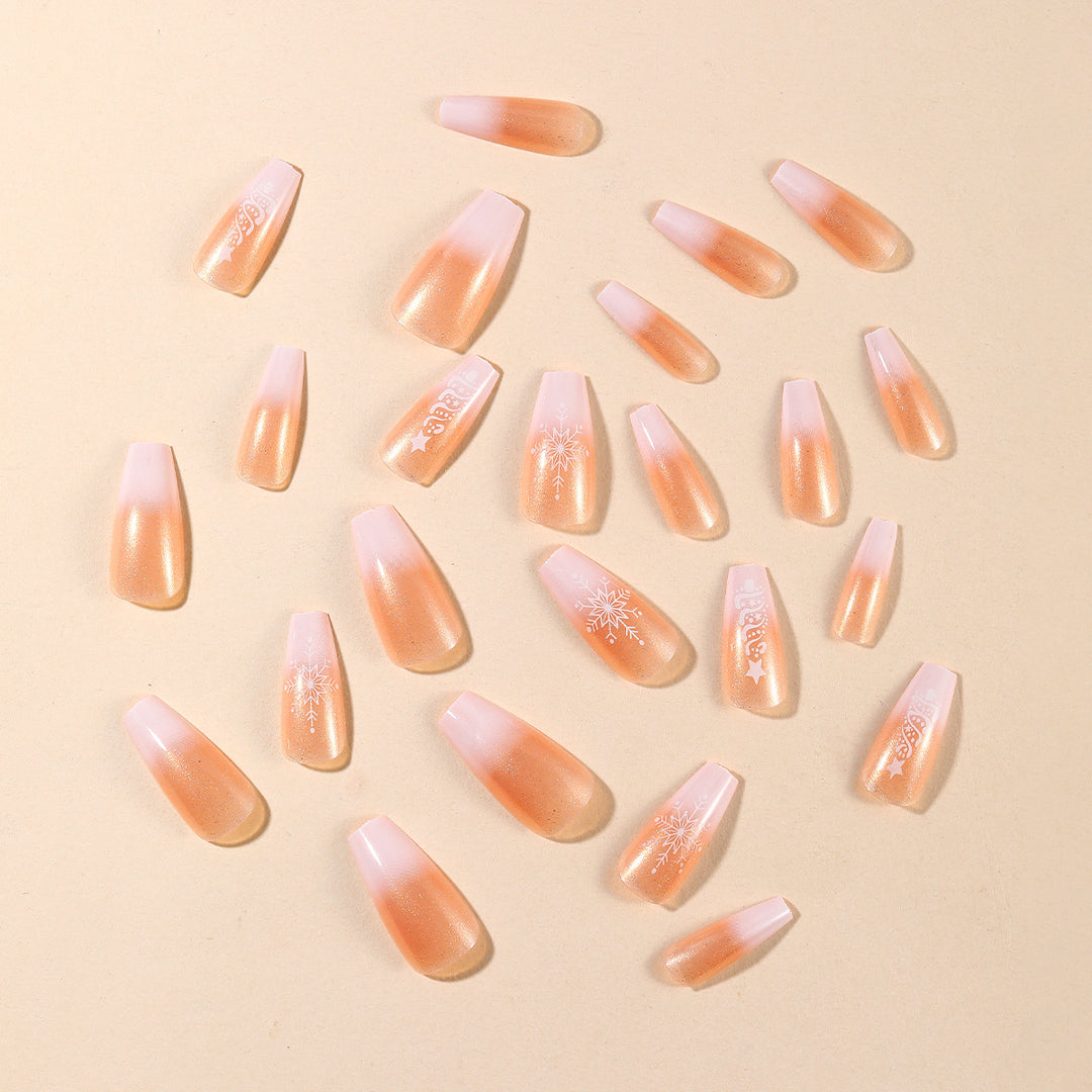 Decorative Winter-Themed Acrylic Nail Art Extensions Kalsten
