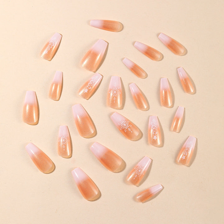 Decorative Winter-Themed Acrylic Nail Art Extensions Kalsten