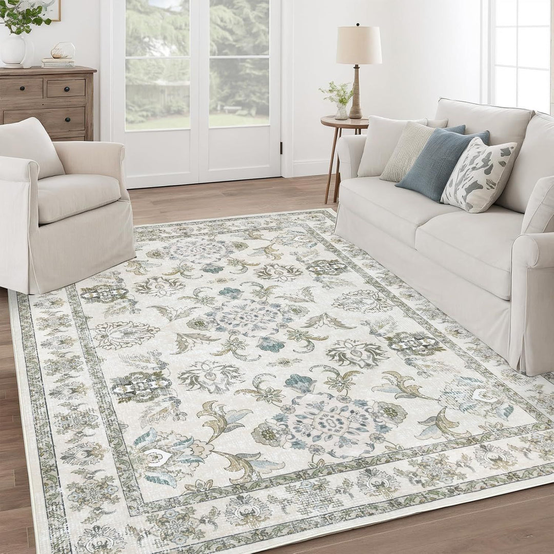 Vintage-inspired geometric rug