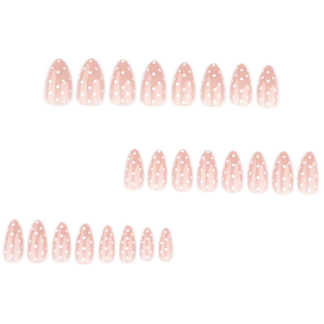 Artful Nail Extensions with Delicate Dots Kalsten