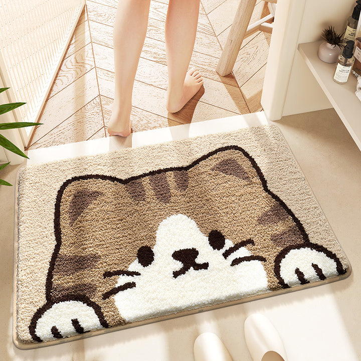 Cute Cat-Themed Bath Mat Kalsten