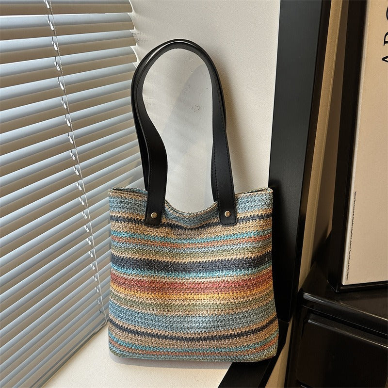 WoColorful Woven Tote Bag Kalsten