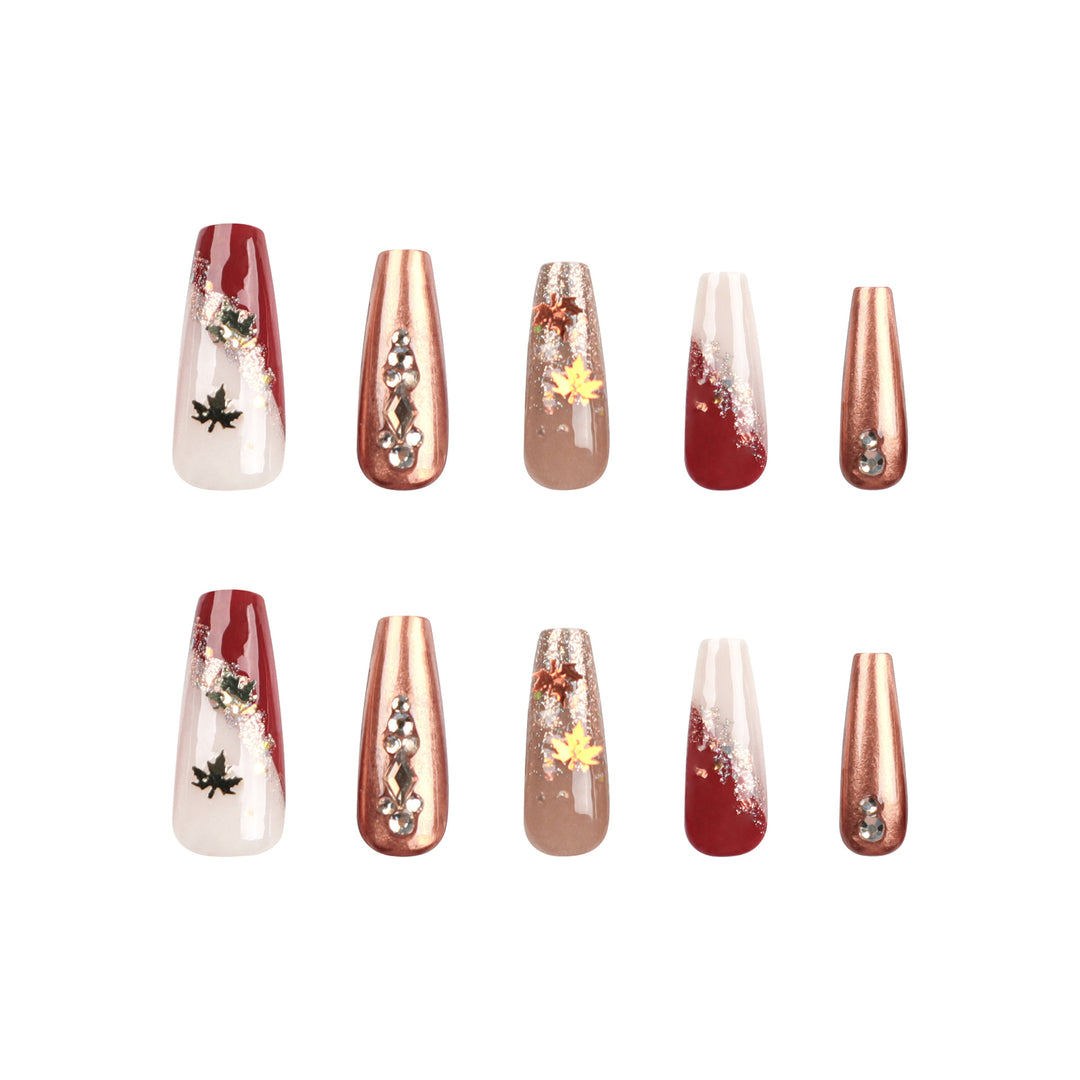 Artful Nail Extensions with Glitter and Flower Accents Kalsten