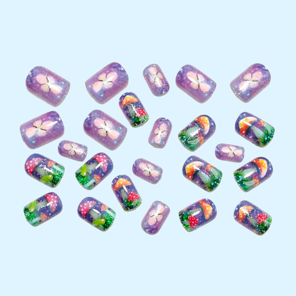 Artificial Nails in Playful Mushroom Design Kalsten