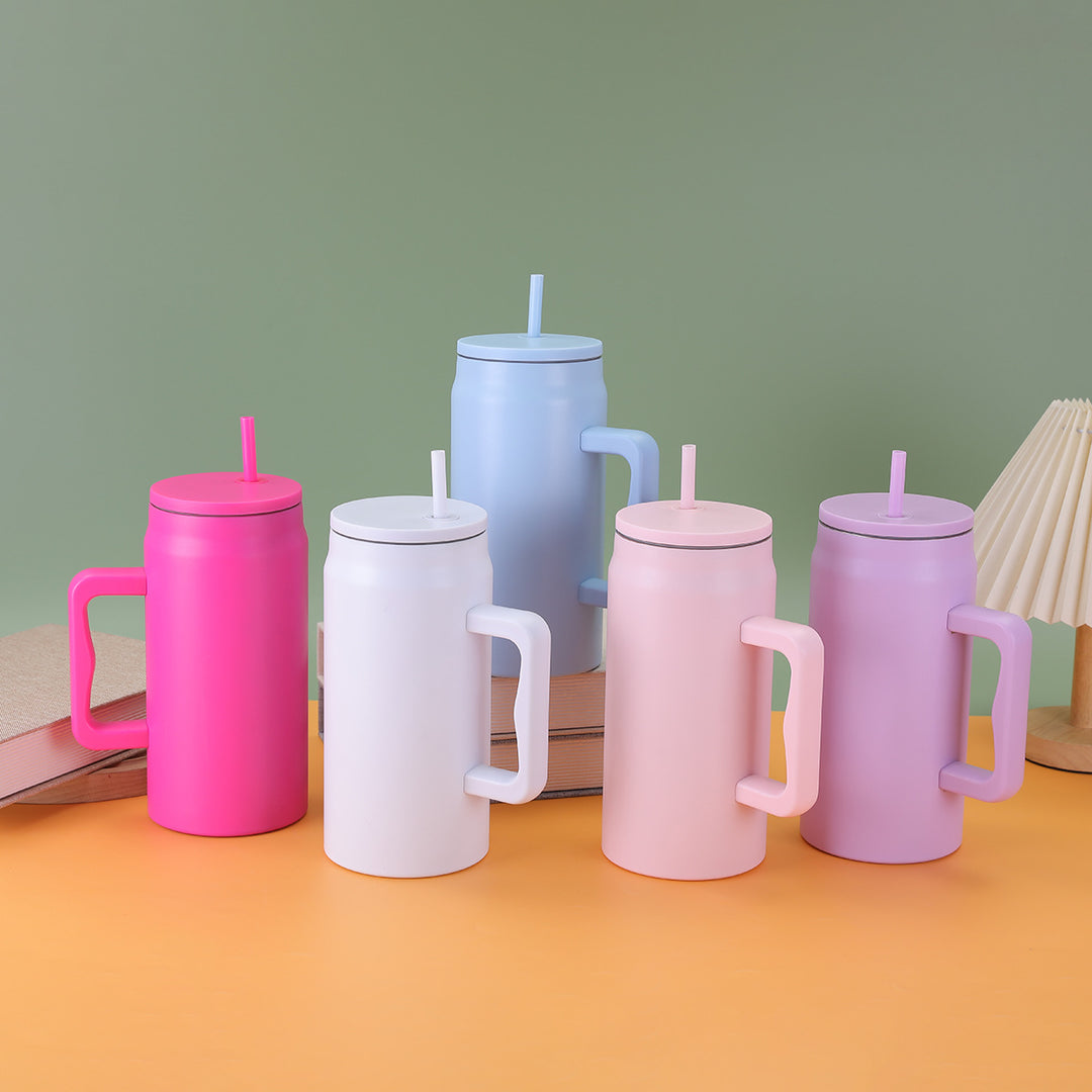 Ladies thermal mug with lid and straw Kalsten