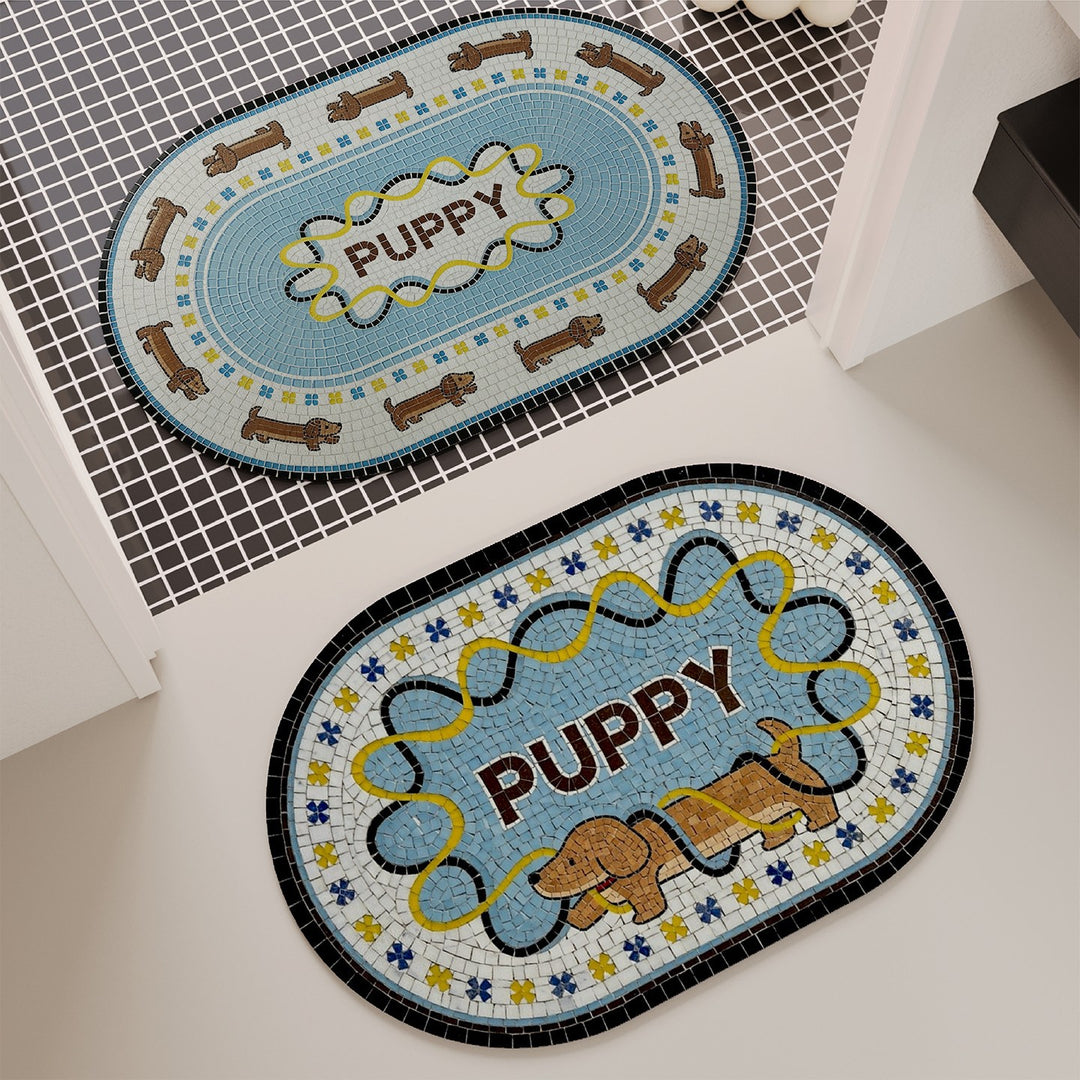 Decorative Dog-Themed Bath Mat Kalsten