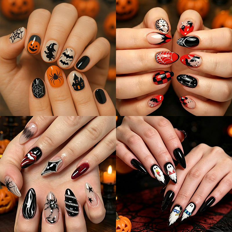 Halloween Acrylic Nail Set with Creative and Playful Motif Designs Kalsten