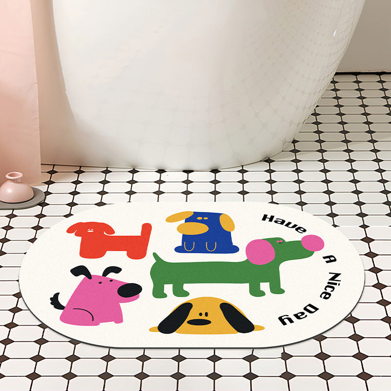 Funny Dog-Themed Bath Mat