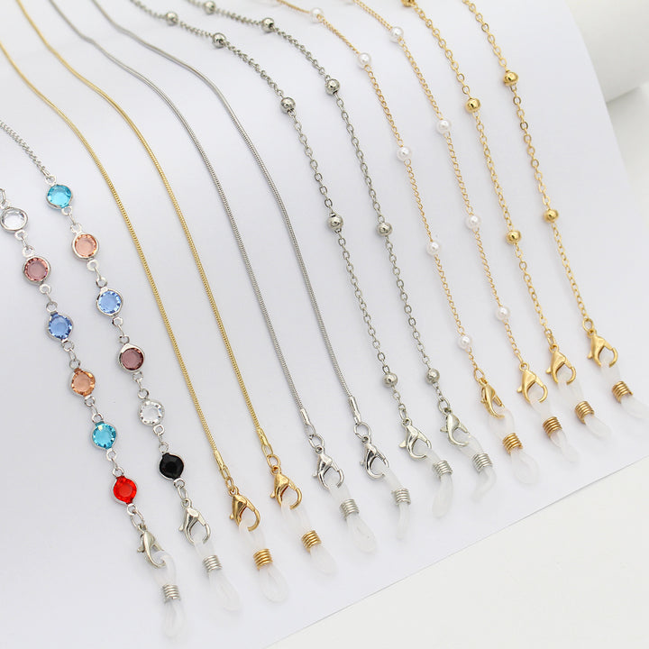 Elegant Crystal-Embellished Eyewear Chain Kalsten 1788159829