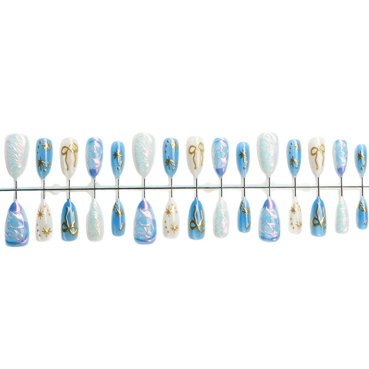 Artistic Nail Art Set with Metallic Accents Kalsten