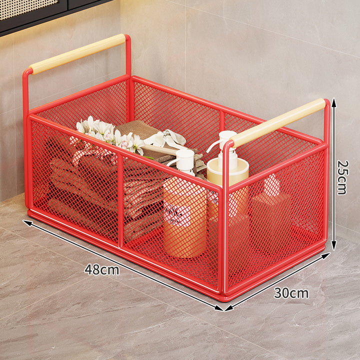 Rolling Ventilated Laundry Storage Cart with Handles