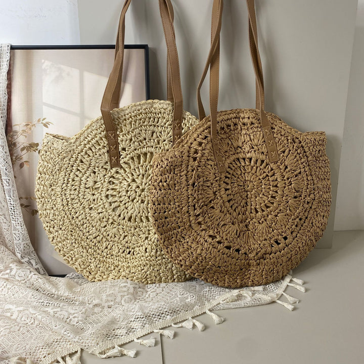 Handcrafted basket bag with unique circular pattern Kalsten