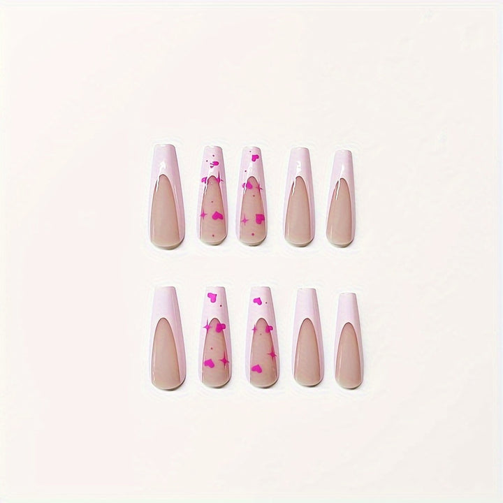 Decorative Heart-Themed Press-On Nail Art Kalsten