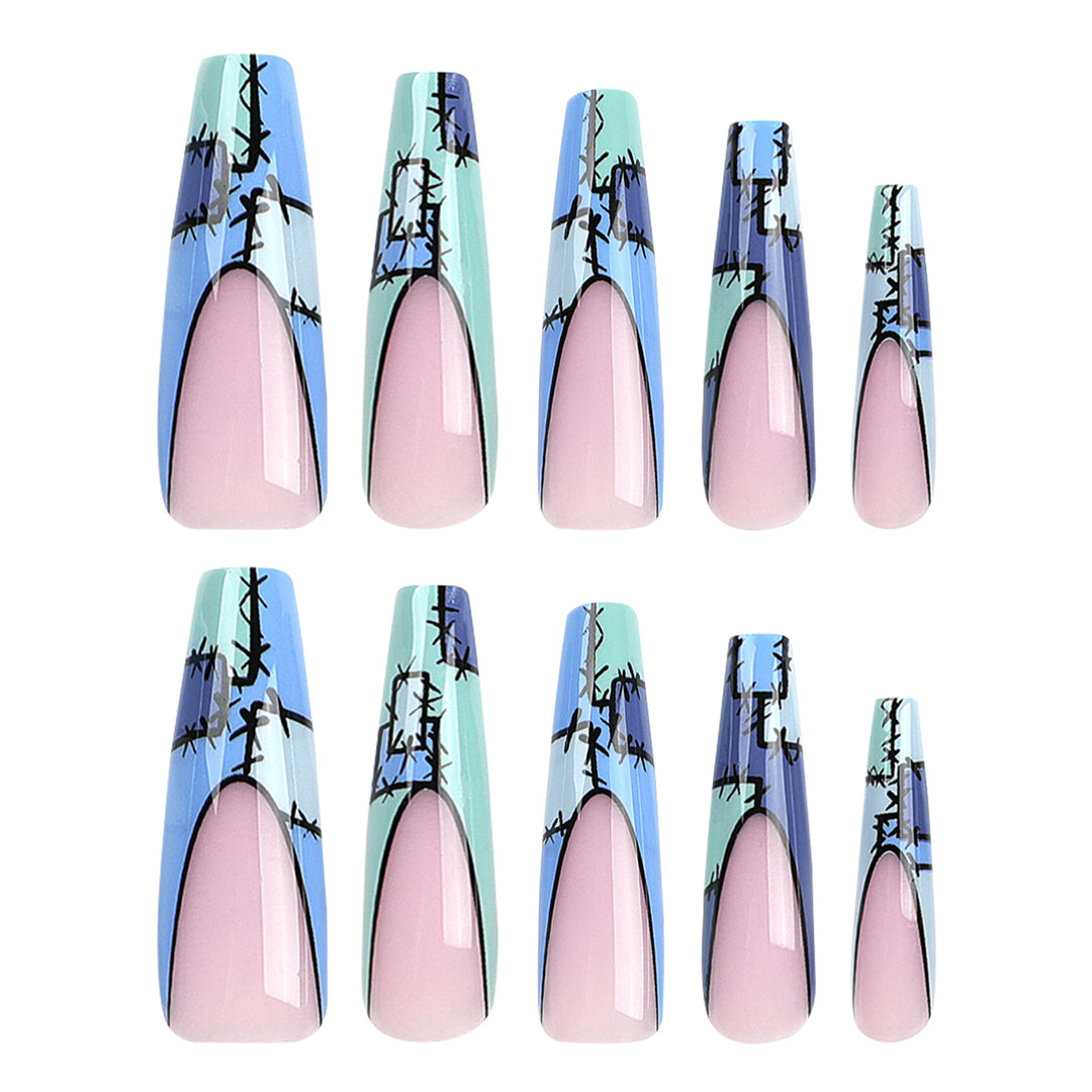 Artistic stiletto nails with modern decorative accents Kalsten