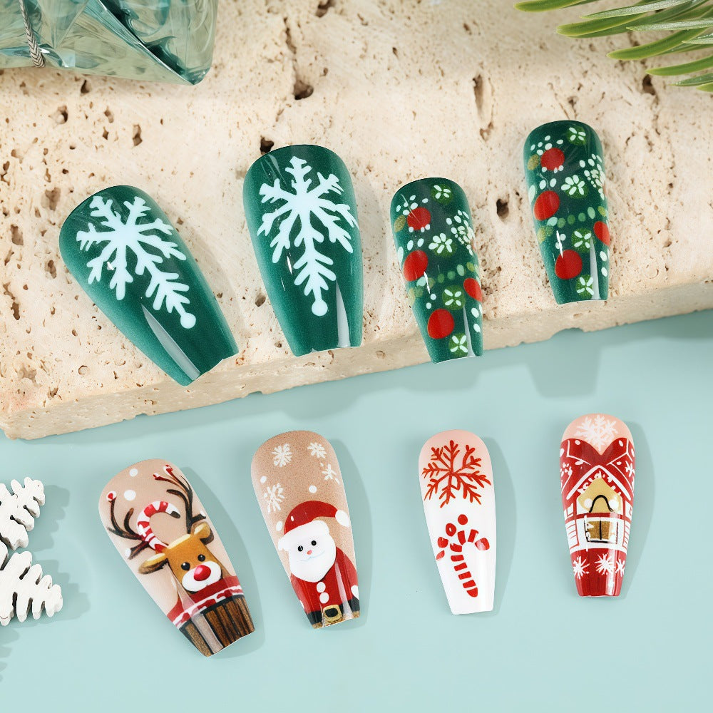 Artificial Nails Set with Festive Christmas Designs Kalsten