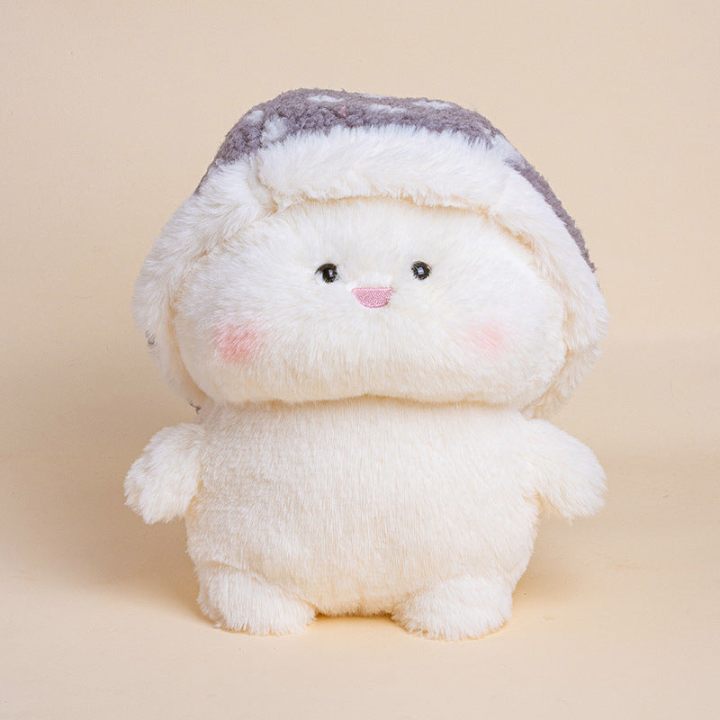 Plush Mushroom Buddy Collectible with Removable Faux-Fur Cap and Ultra-Soft Body Kalsten