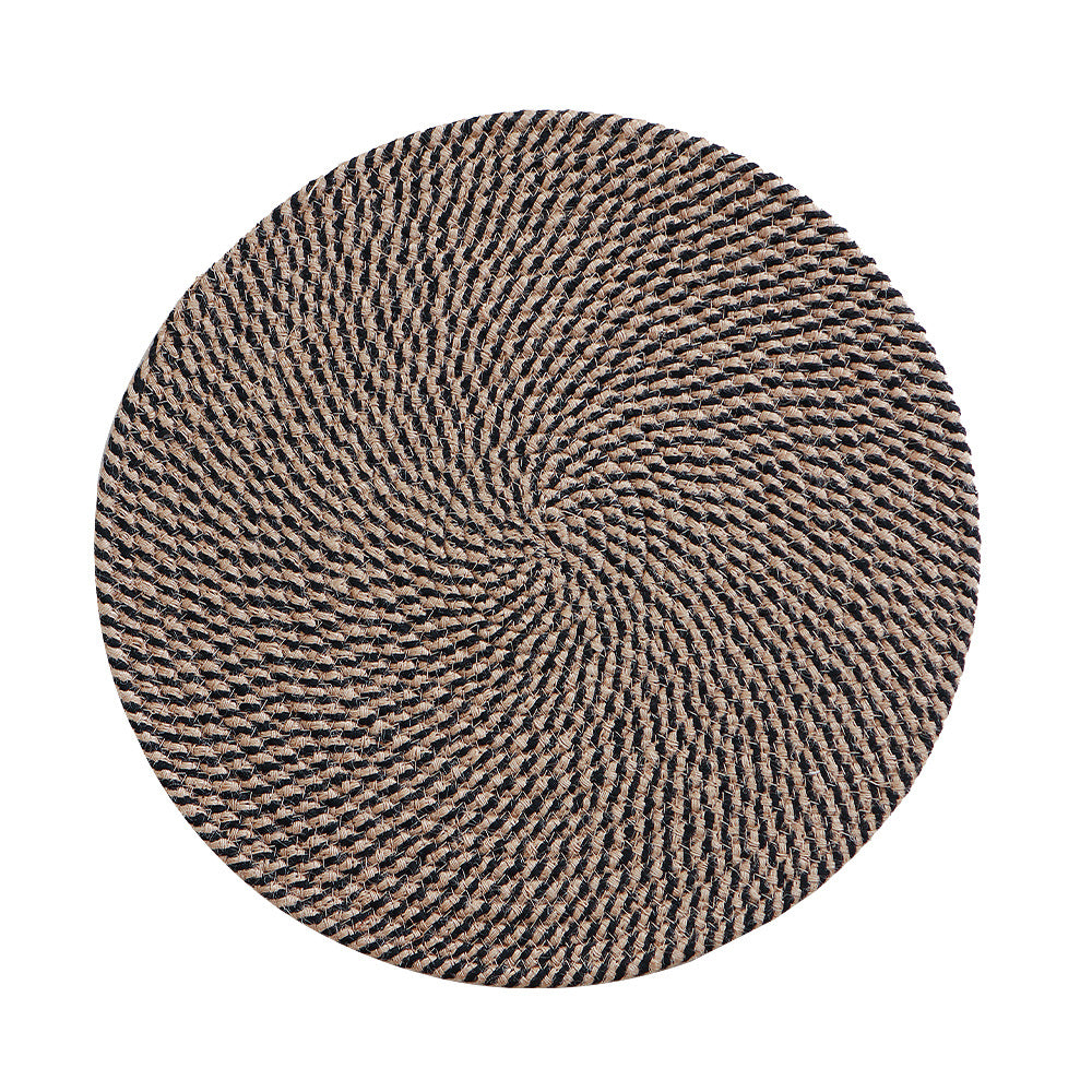 Round carpet made of braided jute with spiral structure and flat weaving Kalsten